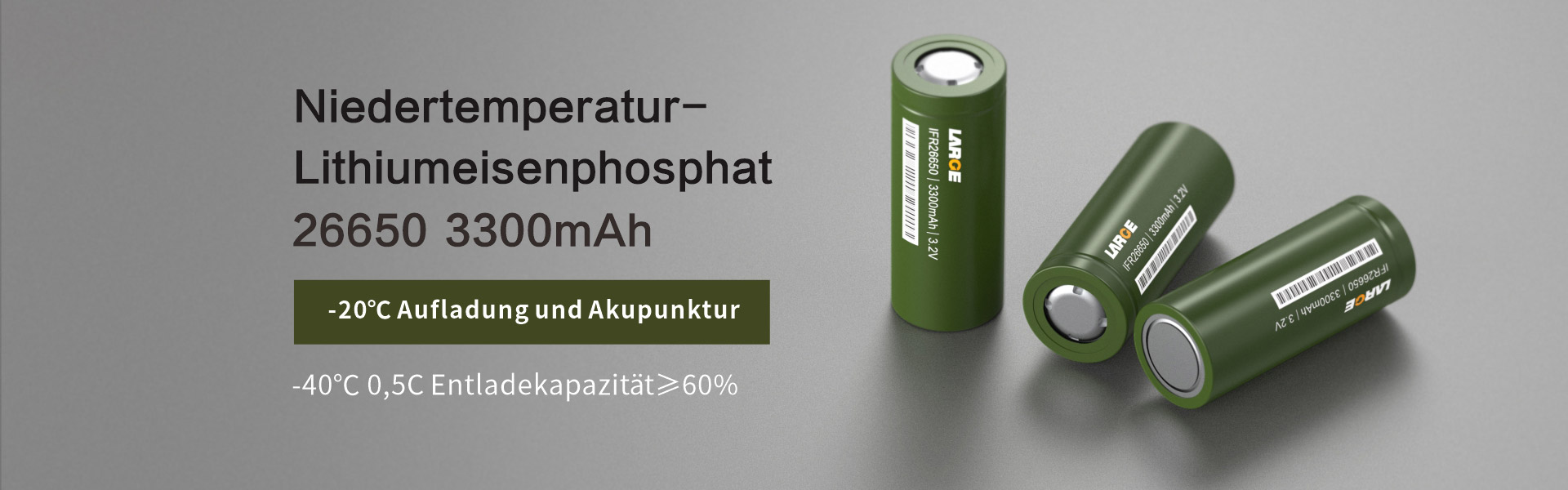 Niedertemperatur LiFePO4 26650 3300mAh